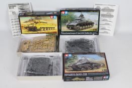 Tamiya - Three boxed 1:48 scale plastic model tank kits from Tamiya.