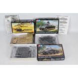 Tamiya - Three boxed 1:48 scale plastic model tank kits from Tamiya.