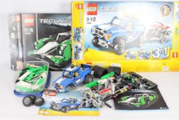 Lego - 2 x Lego vehicles, a Technic Race car # 42039 and a Creator off road Truck.
