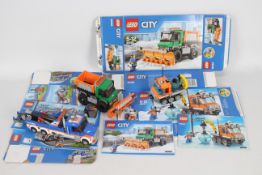 Lego - 3 x boxed Lego City sets, Ice Truck # 60033, Tow Truck # 60056, Snow Plow # 60083.