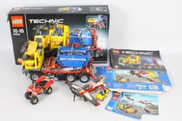 Lego - A collection of Lego vehicles including # 42024 Technic skip lorry,