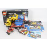 Lego - A collection of Lego vehicles including # 42024 Technic skip lorry,