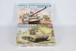 Trumpeter; Academy - Two boxed 1;35 scale plastic model tank kits.