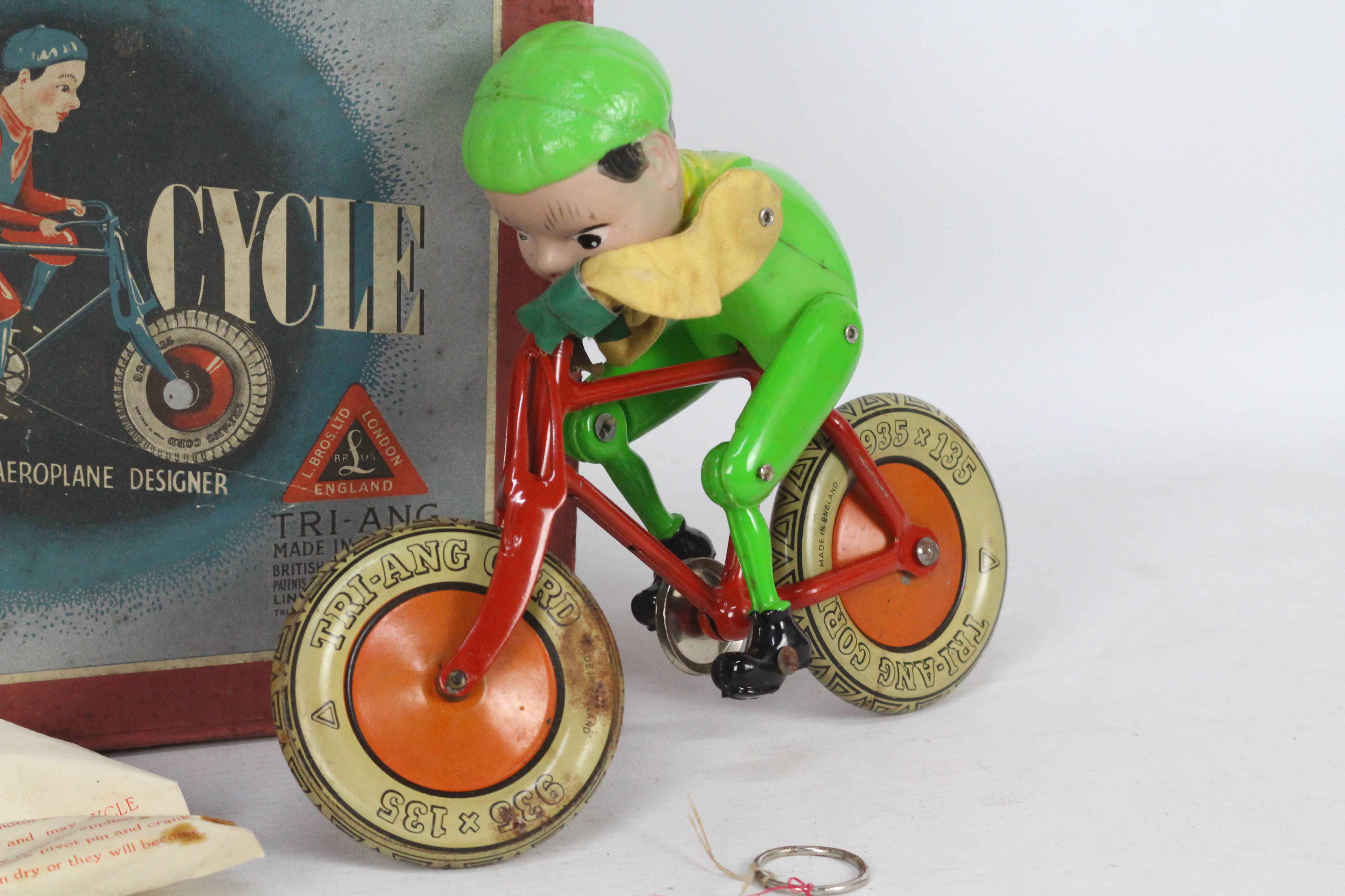 Tri-ang - A boxed 1930s Tri-ang Gyro Cycle toy in green. - Image 3 of 4