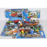 Lego - 8 x Lego City vehicles including Camper van # 60057, Truck & boat # 60085,