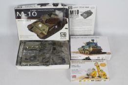 Vulcan Scale Models, AFV Club - Three boxed 1:35 scale plastic military model kits.