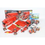 Lego - A collection of Lego vehicles including # 8185 Scuderia Ferrari Truck and car,