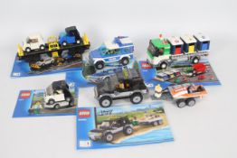 Lego - 4 x Lego City vehicles, Police car # 4440, car # 3177, recycling truck # 4206,