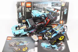 Lego - 2 x boxed Lego Technic vehicles, Drag Racer # 42050, Remote Control Stunt Racer # 42095.