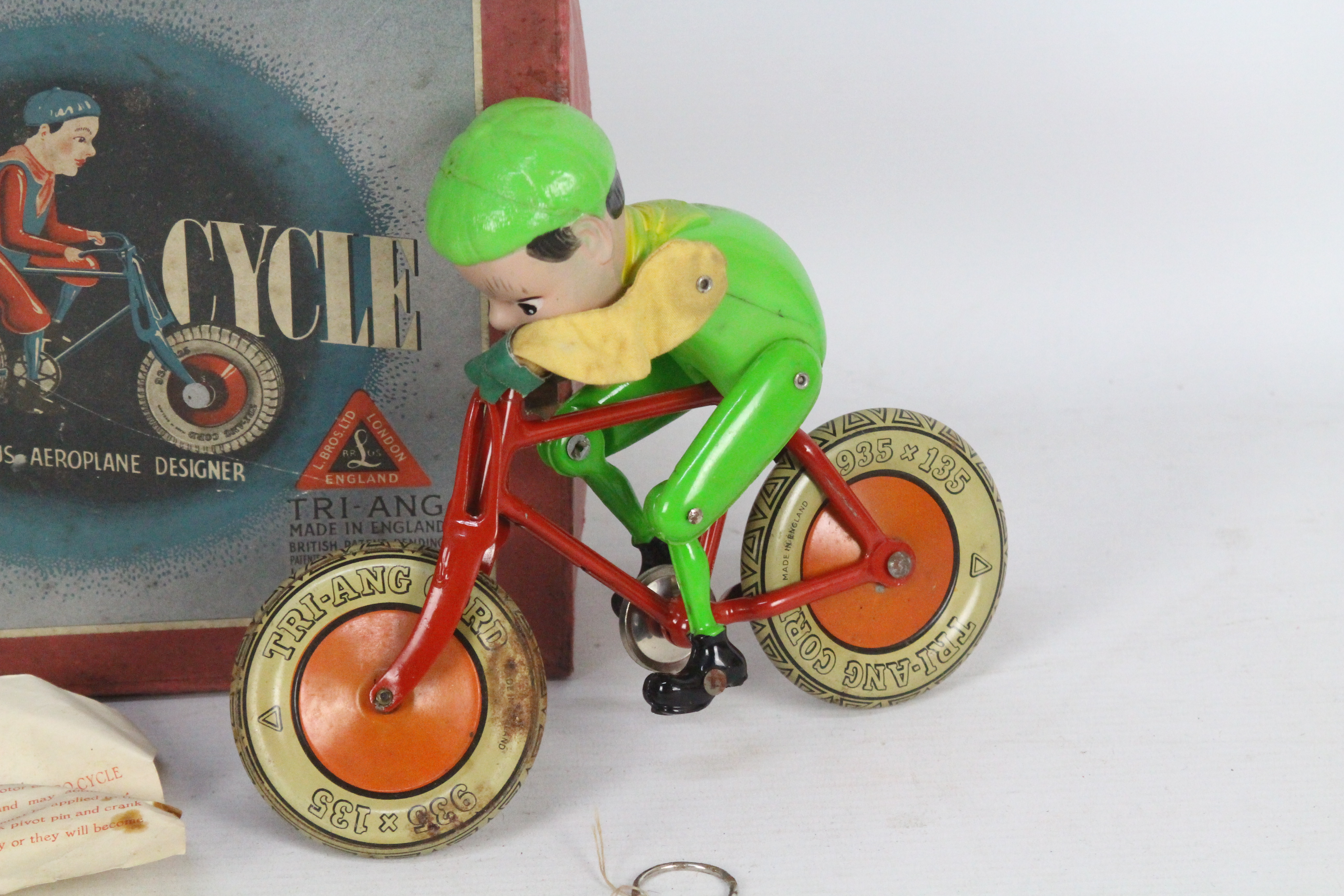 Tri-ang - A boxed 1930s Tri-ang Gyro Cycle toy in green. - Image 2 of 4