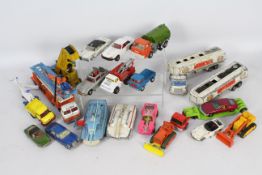 Dinky - Corgi - Matchbox - A collection of 21 x unboxed vehicles including Scammell Tri-deck