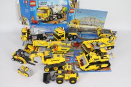 Lego - A collection of Lego Construction vehicles including Cement Mixer # 60018, Crane # 60026,