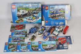 Lego - 3 x boxed Lego City sets, Police River Pursuit # 60045, London Bus # 40220,