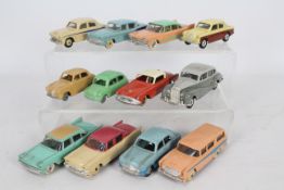 Dinky - 12 x unboxed models including Plymouth Plaza # 178, Singer Gazelle # 168, Austin A30 # 160,