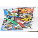 Lego - 4 x Lego aircraft including Technic # 9396 Rescue Helicopter, # 7734 Cargo plane,