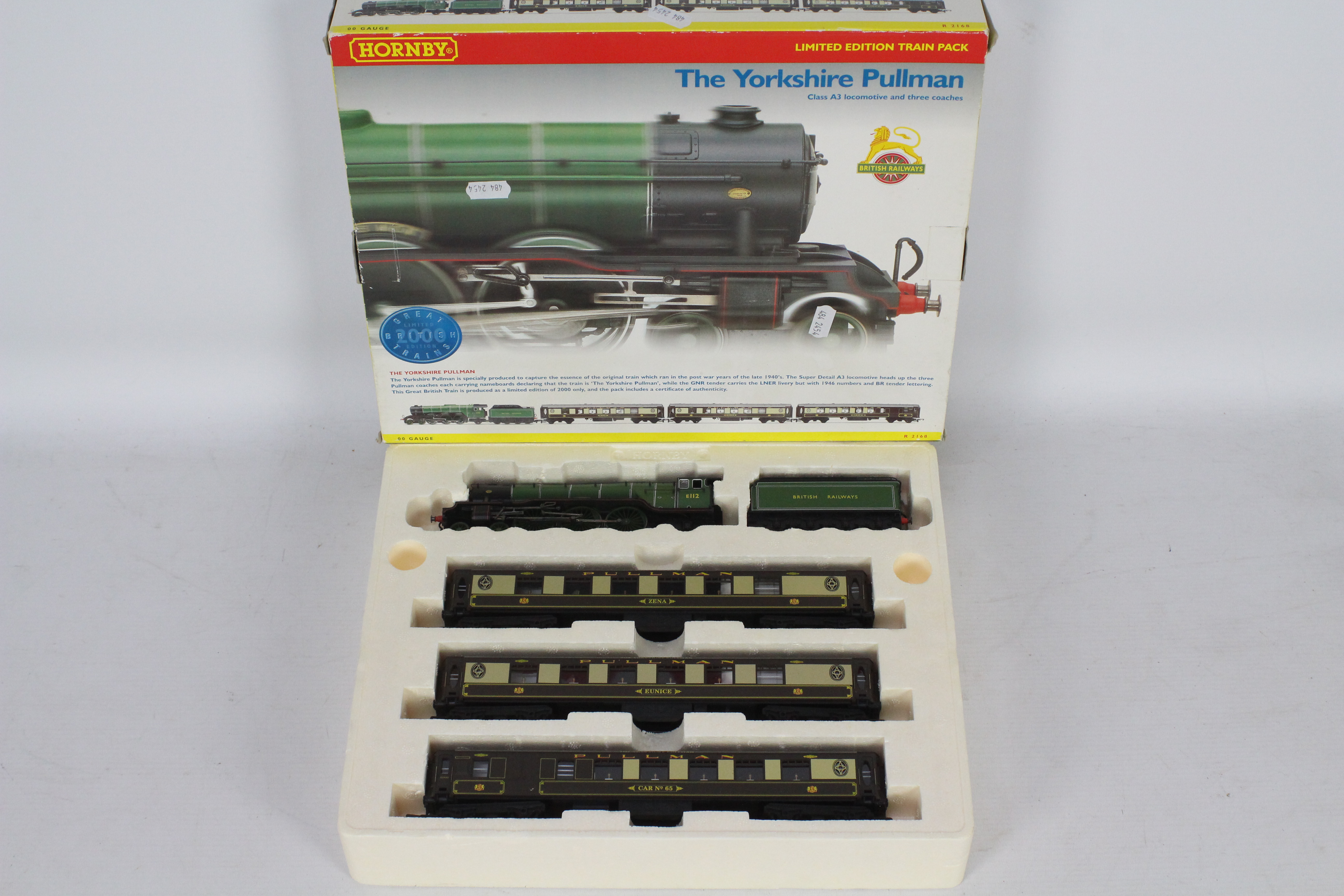Hornby - A boxed Yorkshire Pullman 4-6-2 00 gauge steam loco and coach set with light storage wear,