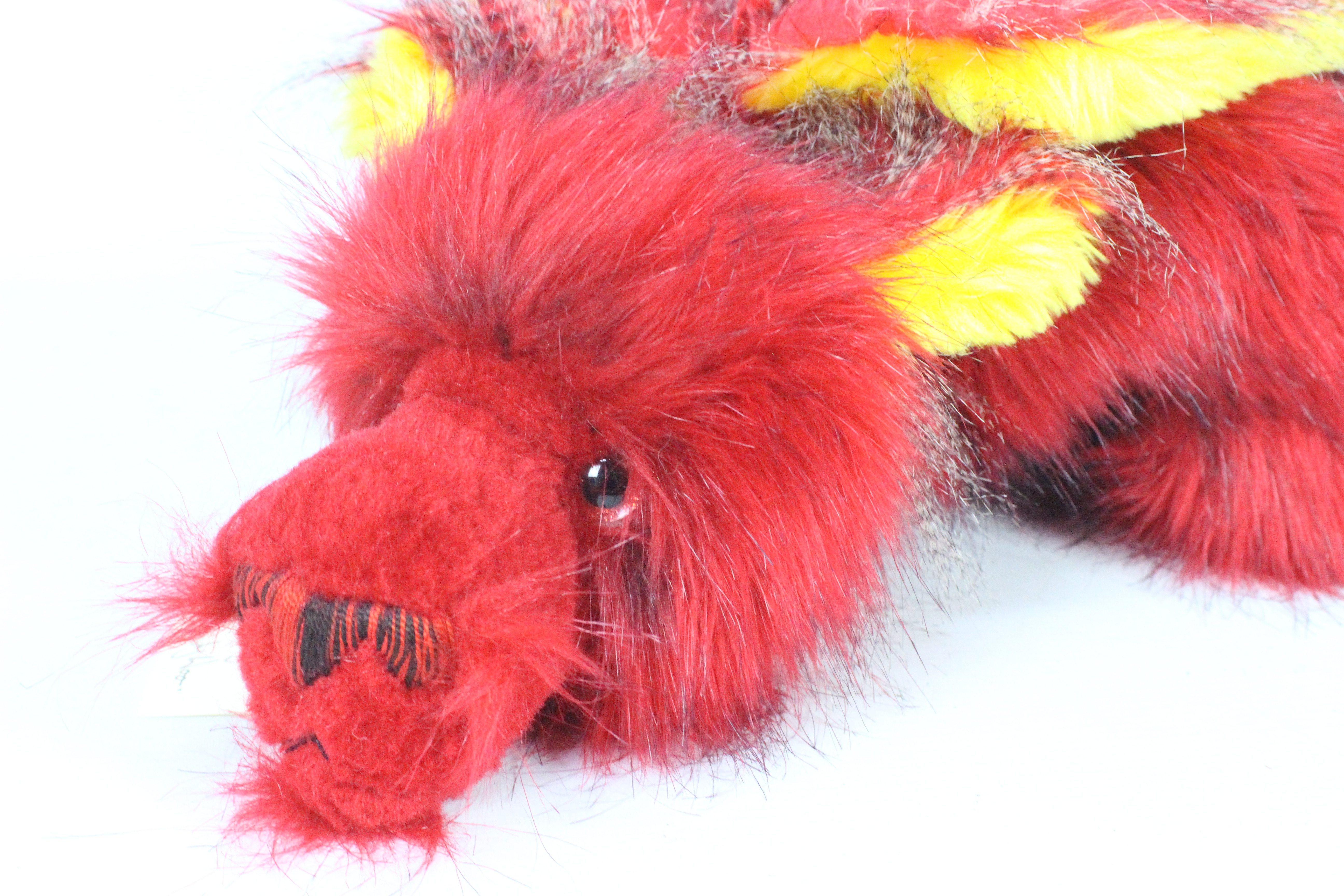 Wendy Woo Creations - A faux fur soft toy dragon with glass eyes and stitched nose. - Image 3 of 7