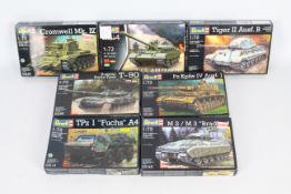 Revell - Seven boxed 1:72 scale plastic military vehicle model kits by Revell.