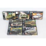 Revell - Seven boxed 1:72 scale plastic military vehicle model kits by Revell.