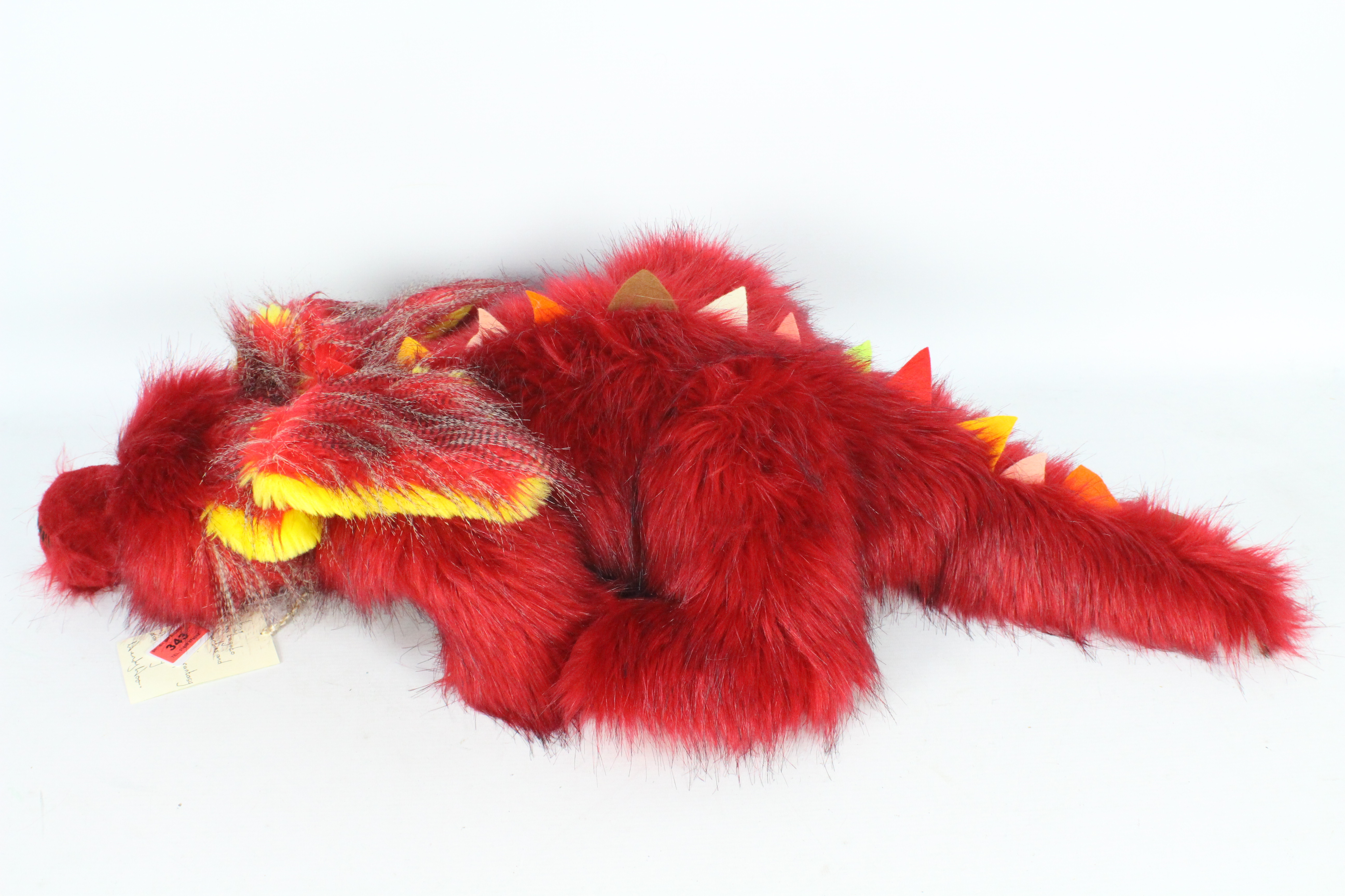 Wendy Woo Creations - A faux fur soft toy dragon with glass eyes and stitched nose. - Image 4 of 7