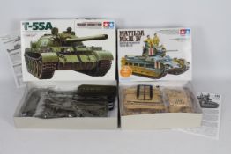 Tamiya - Two boxed 1:35 scale plastic model tank kits from Tamiya.