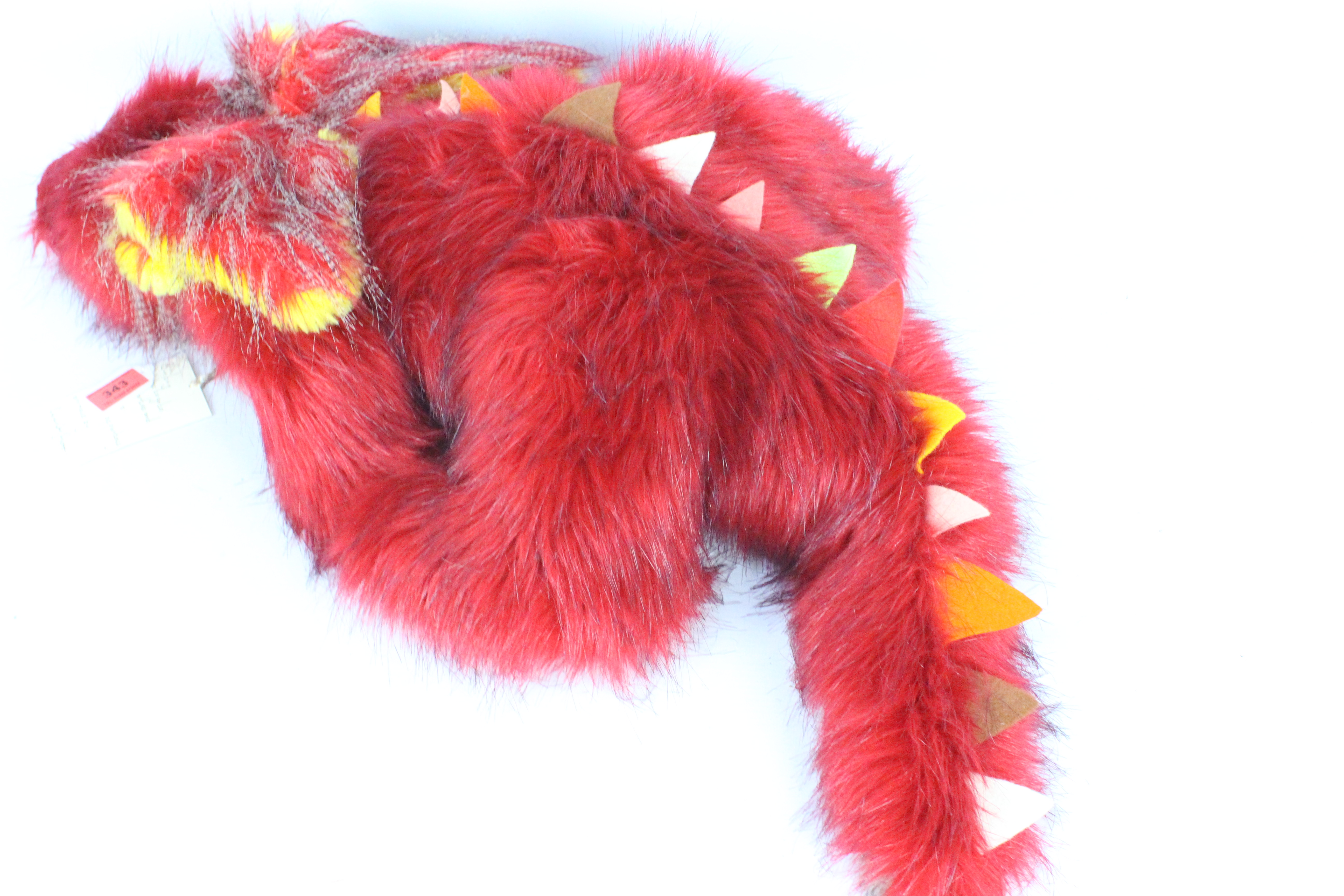 Wendy Woo Creations - A faux fur soft toy dragon with glass eyes and stitched nose. - Image 5 of 7