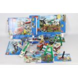 Lego - A collection of Lego vehicles including # 60021 Cargo Plane, # 7939 Gantry Crane, # 3366 Van,