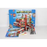 Lego - City Fire Station with helipad/copter/2 fire trucks.