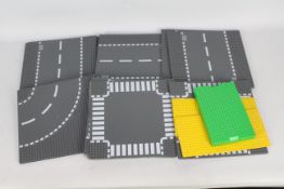Lego - A collection of Lego base plates including road way,