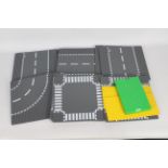 Lego - A collection of Lego base plates including road way,