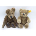 Steiff, The Boyds Collection - Two small mohair bears - Steiff bear has glass eyes,
