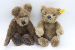 Steiff, The Boyds Collection - Two small mohair bears - Steiff bear has glass eyes,