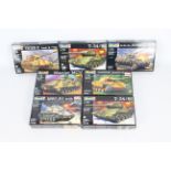 Revell - Seven boxed 1:72 scale plastic military vehicle model kits by Revell.