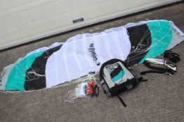 An ELO Sport "RADSAILS" kite 2.4 M squared. Approx. 240 cm X 90 cm.