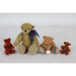 Hermann Bears, Bears by Susan Jane - Four small bears with glass and plastic eyes.