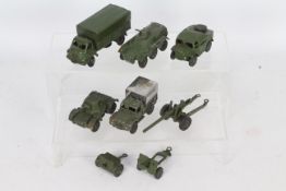 Dinky Toys Military Bundle 5 vehicles and 3 trailers. Includes #688 Field Artillery Tractor.