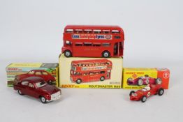 Dinky - 3 x boxed models, # 156 Saab 96, # 242 Ferrari Racing Car and # 289 Routemaster Bus.