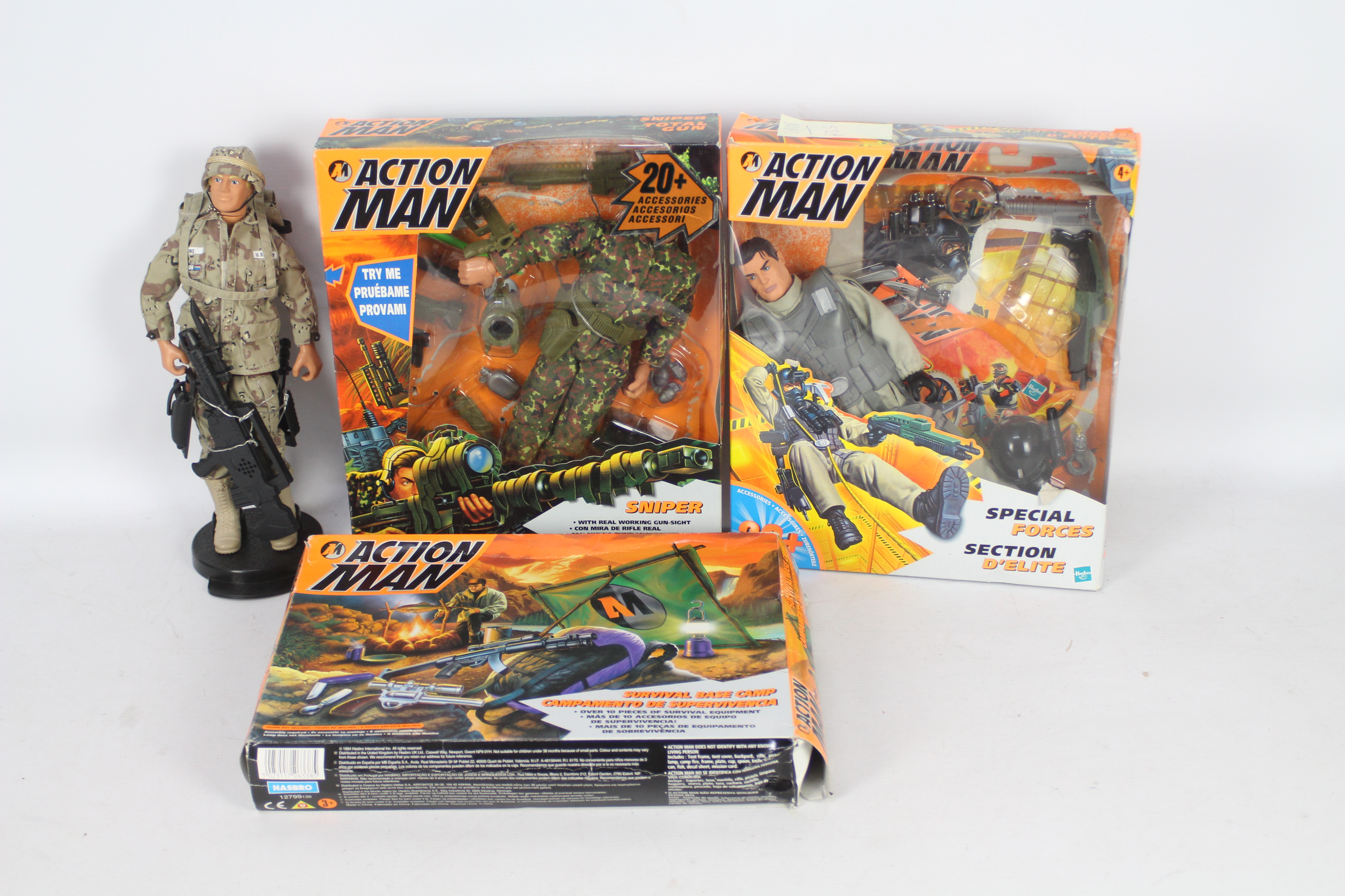 Hasbro - 3 x boxed Action Man figures and sets,