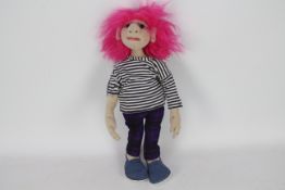 OOAK Cloth Dolls - A pink-haired doll wi