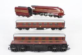 Hornby - An unboxed Coronation Class 4-6-2 Streamlined steam loco number 6221 with 3 x LMS coaches