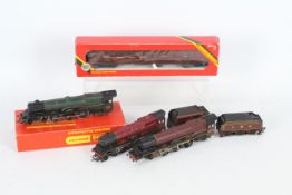 Hornby - A group of 3 x unboxed Princess Class 4-6-2 steam locos and a boxed coach.