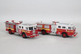 Code 3 Collectibles - 2 x unboxed limited edition Fire Trucks in 1:64 scale in FDNY livery,