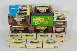 Corgi - 15 x boxed tram and bus models mostly in 1:76 scale including Guy Arab II Utility # 26314,