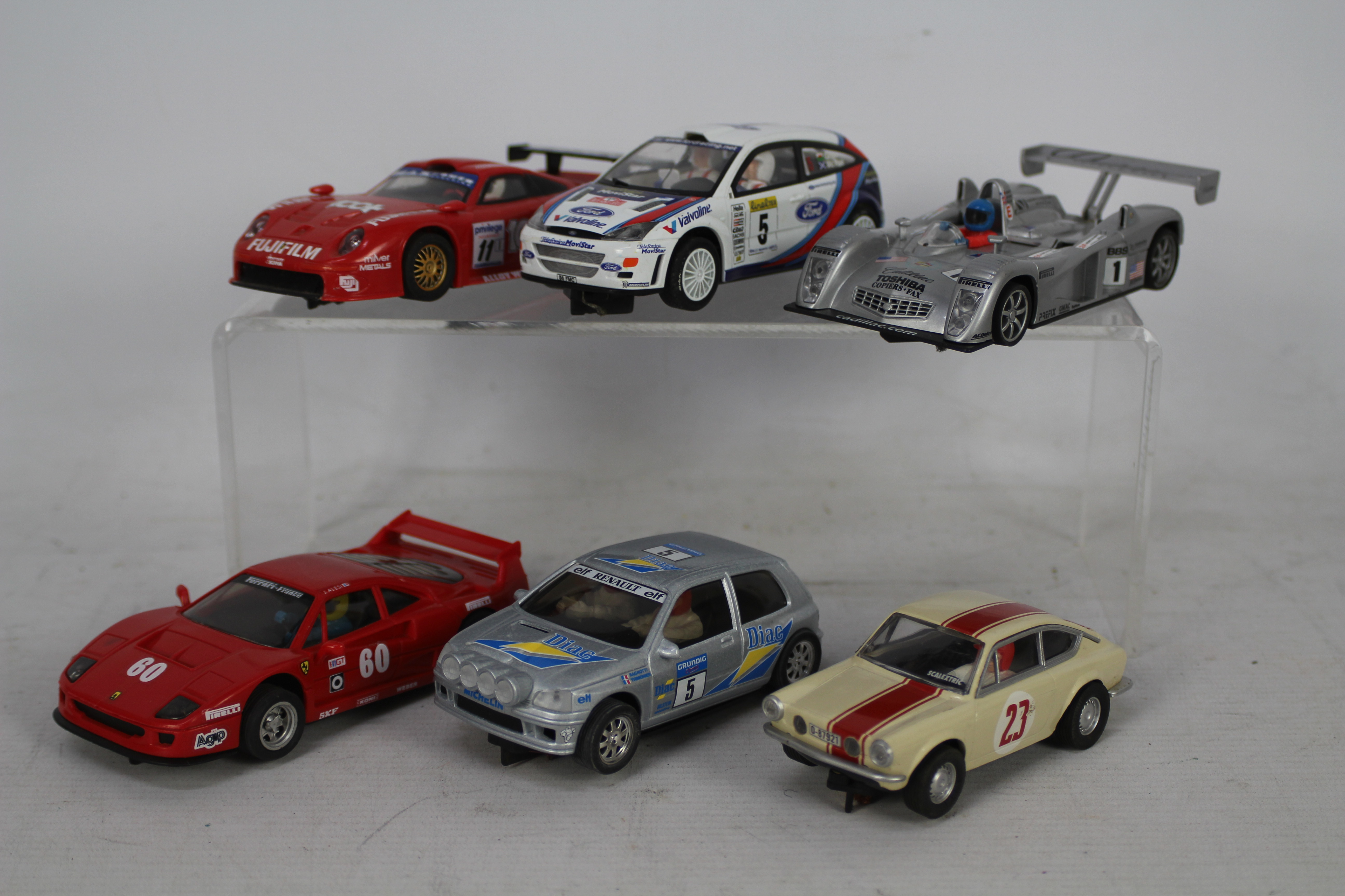 SCX, Scalextric, Ninco - Six unboxed slot cars.