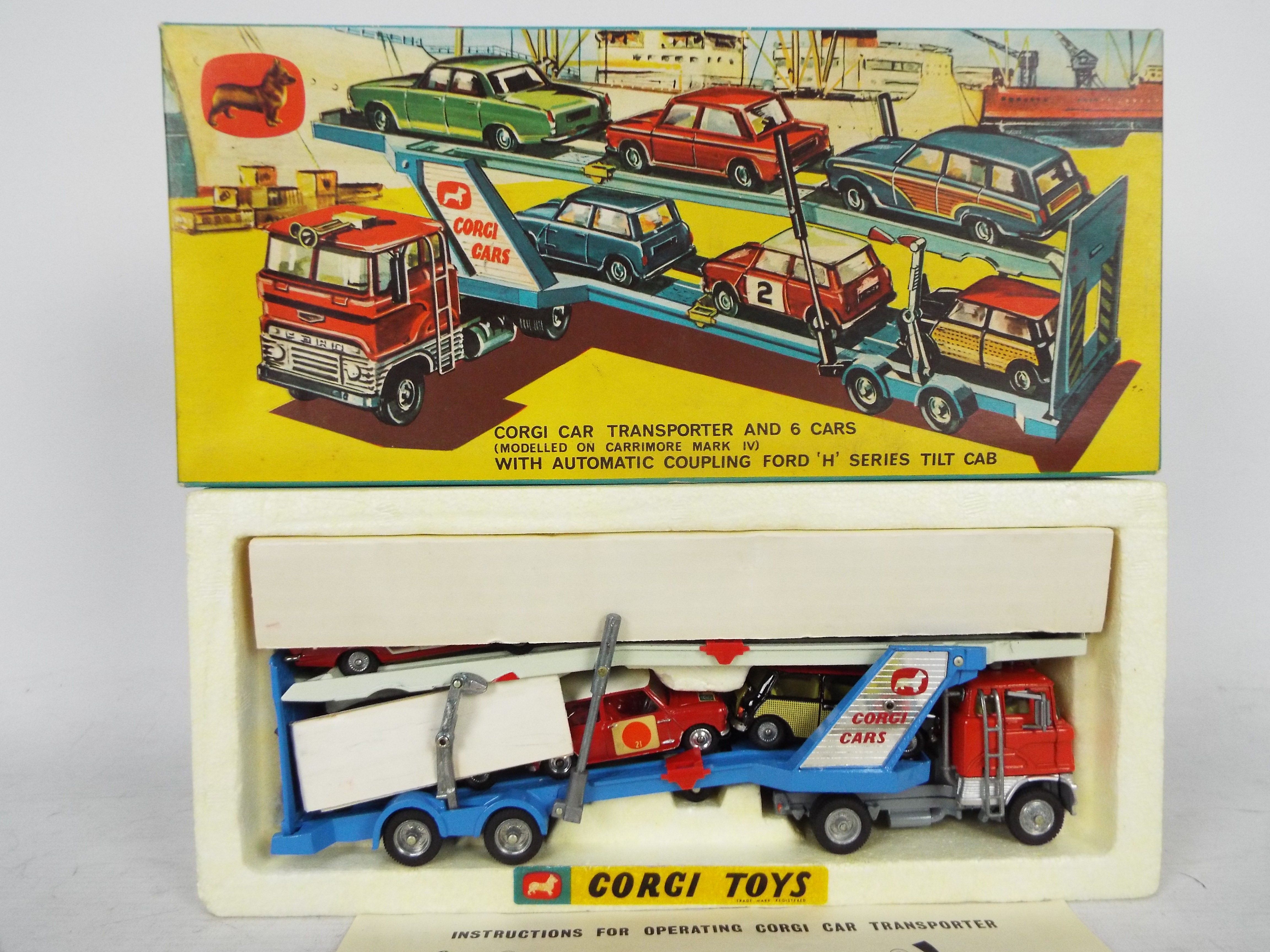 Corgi - A boxed Gift Set 41 with Ford Car Transporter carrying three BMC Minis, - Image 2 of 6