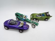 Hot Wheels - Gran Toros - 3 x unboxed 1:43 scale cars, McLaren M8D, Silhouette and Trantula.