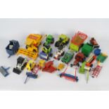 Britains - Corgi - Gama - A group of 20 x unboxed vehicles and trailers including Gama Bobcat,