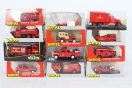 Verem / Solido - A boxed collection of 12 diecast Fire appliances from Verem.