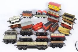 Hornby - A collection of 25 x O gauge wagons and coaches including National Tanker wagon,