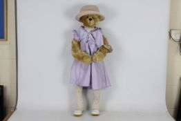 Ann Inman Looms - A mohair 'Becky' teddy bear by Anne Inman with glass eyes and wired limbs.